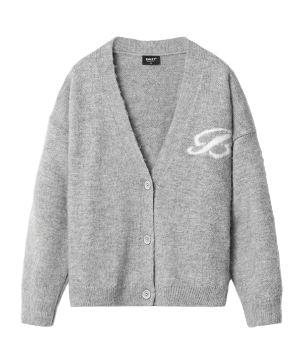 Burocs Fuzzy Jacquard Cardigan Jacke Grau - grau