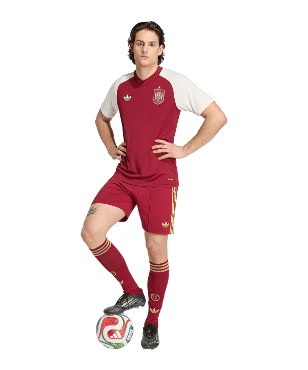 adidas FEF Spanien Prematch Trikot Away WM 2026 Rot - rot