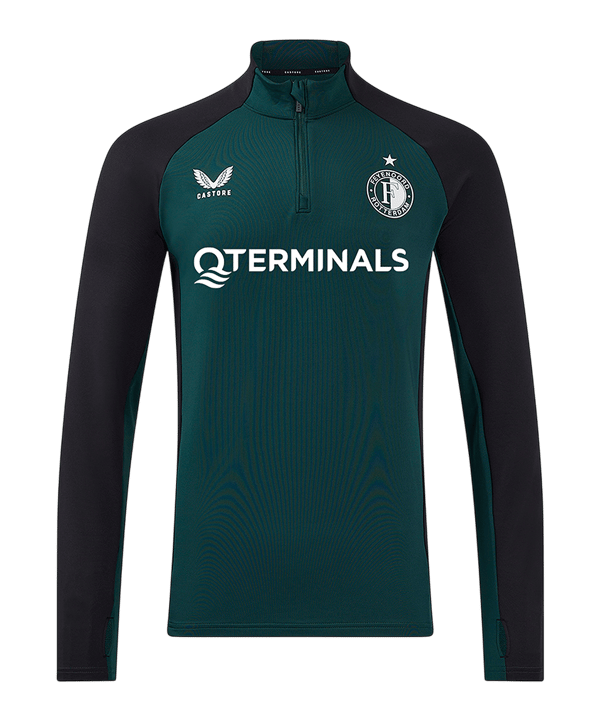 Castore Feyenoord Rotterdam Rise Pro Players 1/4 Zip Sweatshirt Kids Grün F107 - gruen