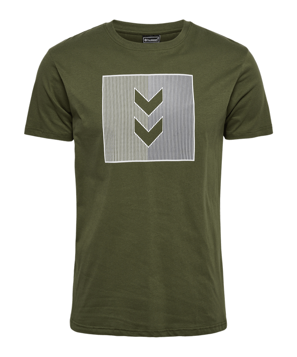 Hummel Active Stripe Co T-Shirt Grün F6453 - gruen