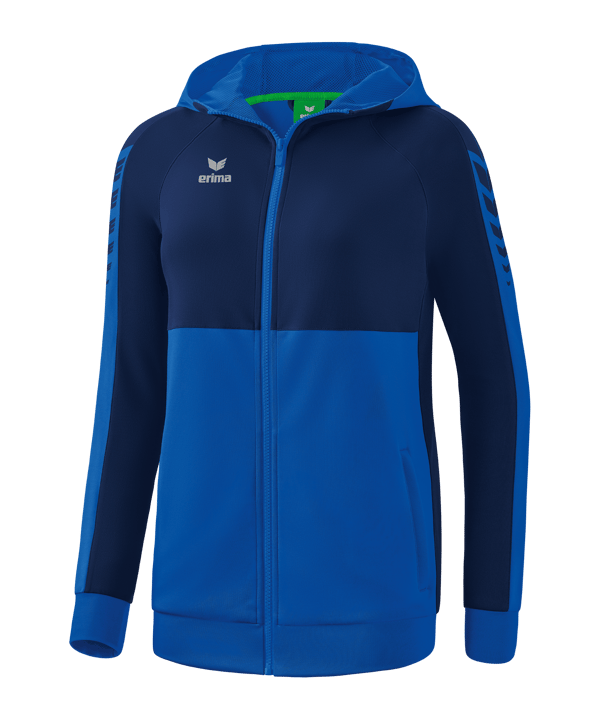 Erima Six Wings Kapuzenjacke Damen Blau - blau