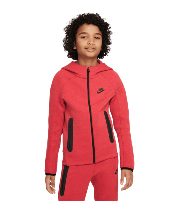 Nike Tech Fleece Jacke Kids Rot Schwarz F672 - rot