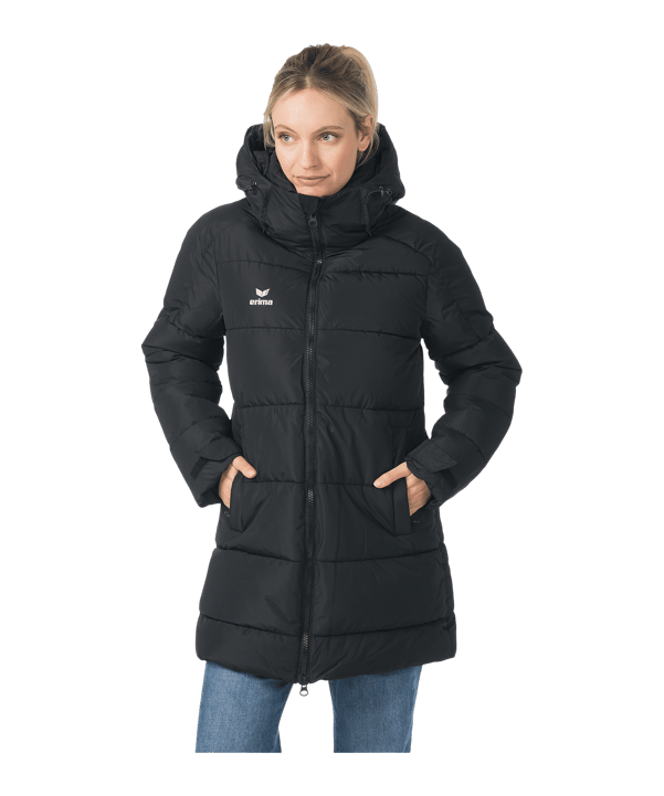 Erima Premia Parka Winterjacke Damen Schwarz - schwarz