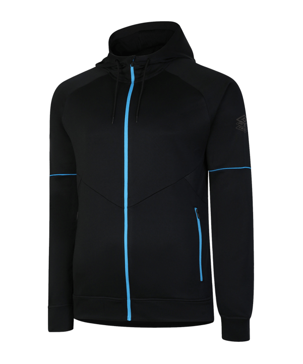 Umbro Pro Training Kapuzenjacke Schwarz Blau FLKM - schwarz