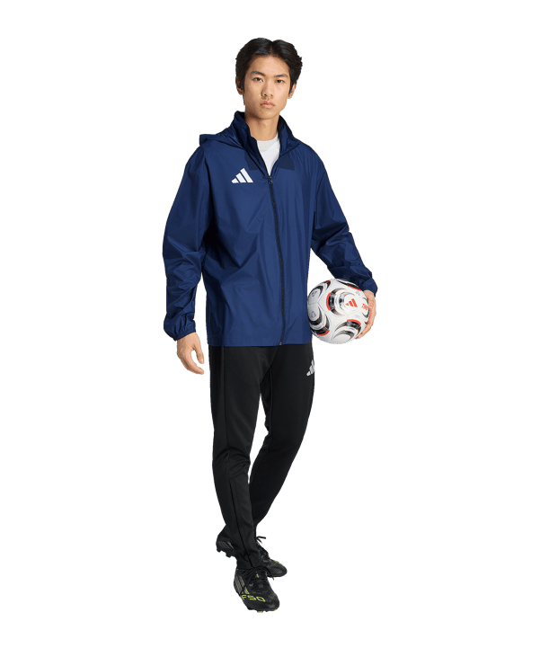 adidas Entrada 26 Regenjacke Dunkelblau - weiss