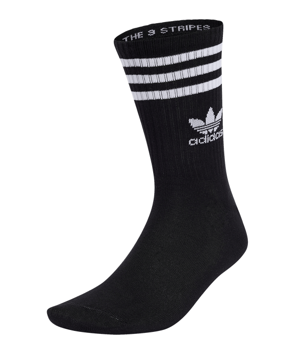adidas Originals 3-Stripes Crew 6 Pairs Socken Schwarz - schwarz