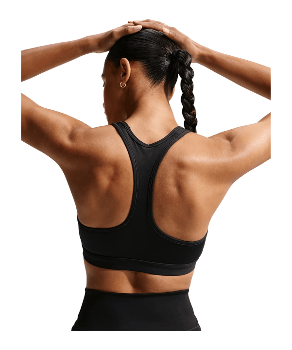 Nike Swoosh Medium Support Sport-BH Damen Schwarz F010 - schwarz
