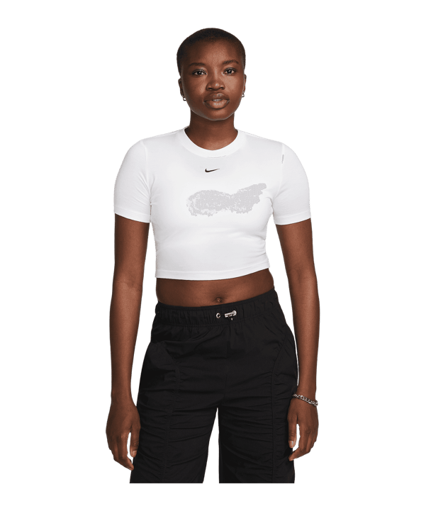 Nike Essential SLM Crop T-Shirt Damen Weiss F100 - weiss