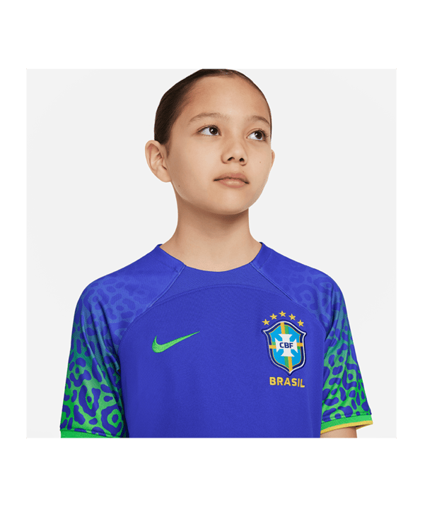 Nike Brasilien Trikot Away WM 2022 Kids Blau F433 - blau