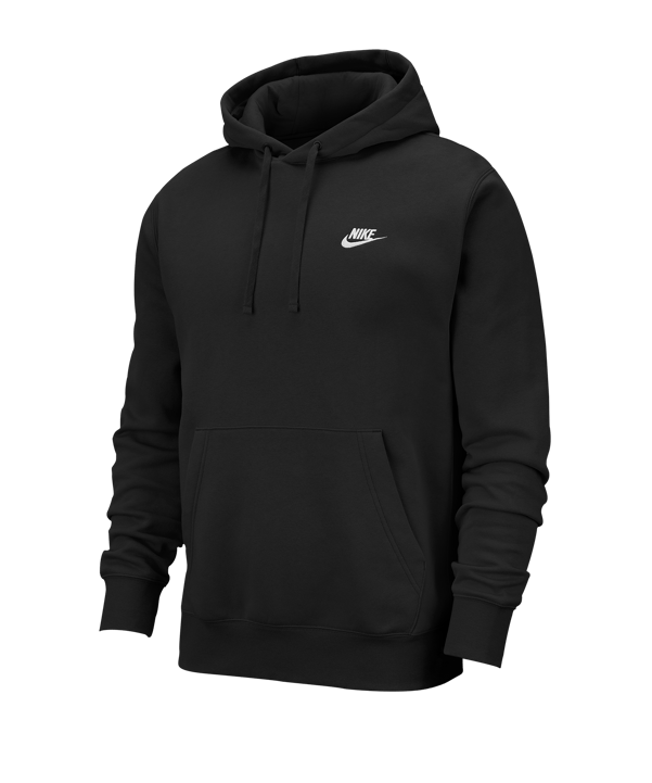 Nike Club Fleece Kapuzensweatshirt Schwarz F010 - schwarz