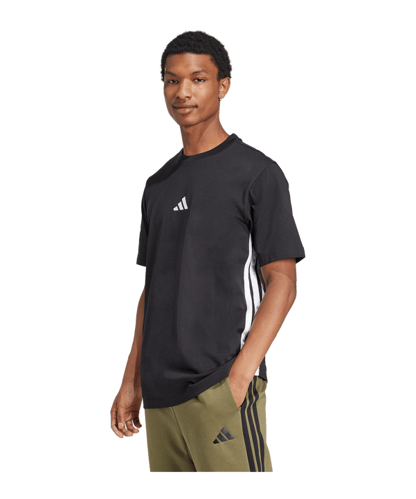 adidas 3 Stripes T-Shirt Schwarz - schwarz
