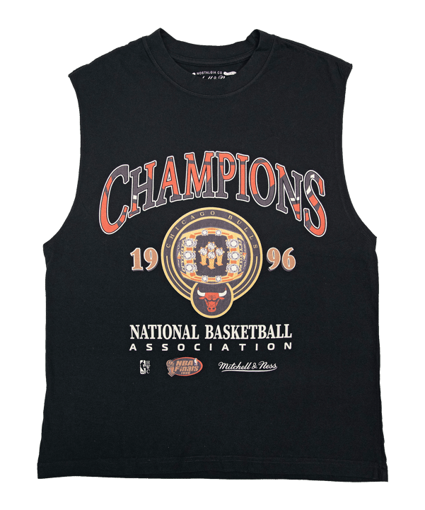 Mitchell and Ness Chicago Bulls NBA 96 Championship Ring T-Shirt Schwarz - schwarz