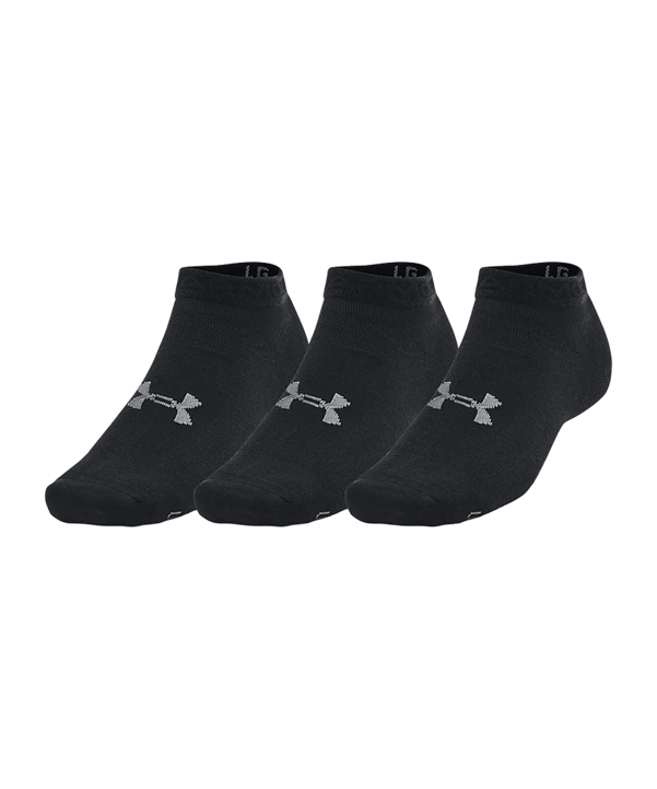 Under Armour Ess Low Cut 3er Pack Socken Schwarz - schwarz