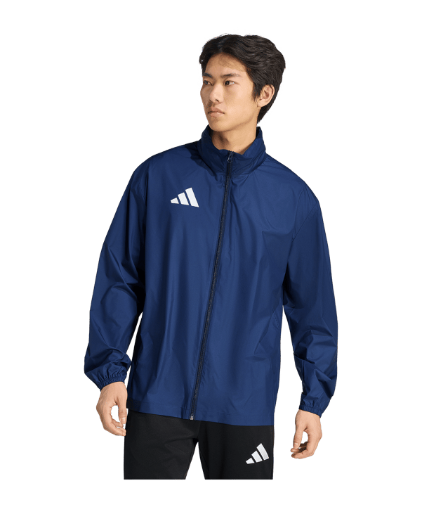 adidas Entrada 26 Regenjacke Dunkelblau - weiss