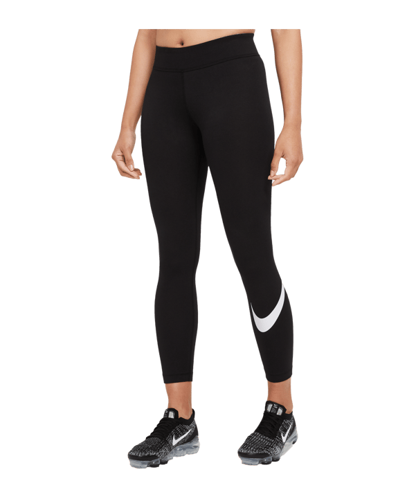 Nike Essentials Swoosh Leggings Damen Schwarz F010 - schwarz