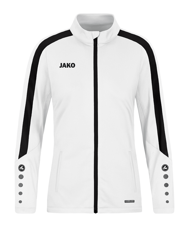 JAKO Power Polyesterjacke Damen Weiss Schwarz F000 - weiss