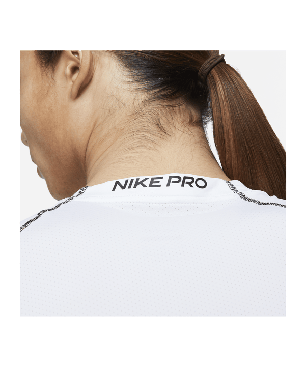 Nike Pro Longsleeve Weiss Schwarz F100 - weiss