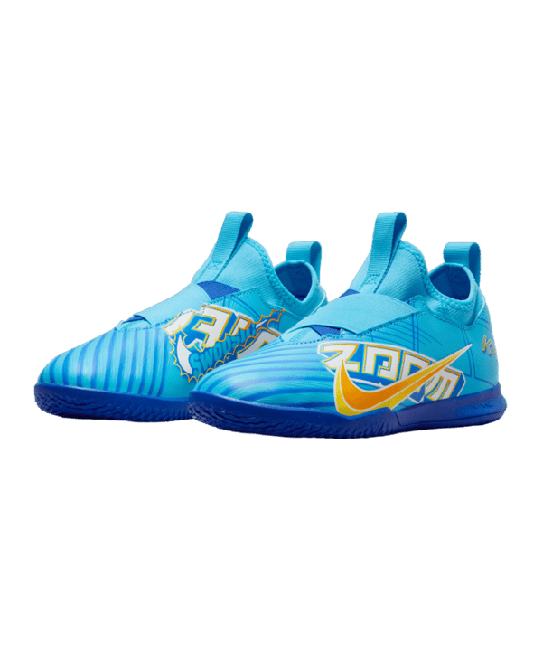 Nike Jr Air Zoom Mercurial Vapor XV Academy IC Halle Mbappe Signature Kids Blau F400 - blau