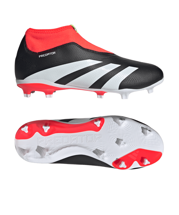 adidas Predator League LL FG Solar Energy Kids Schwarz Weiss Rot - schwarz