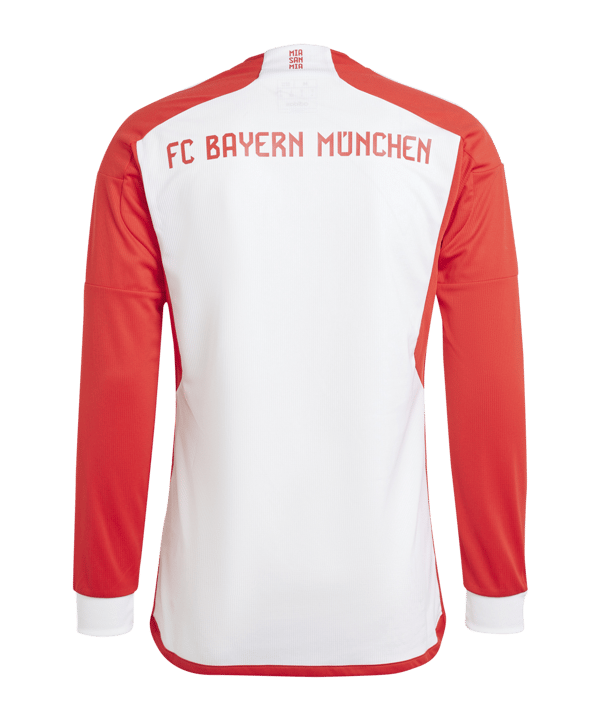 adidas FC Bayern München Trikot langarm Home 2023/2024 Kids Weiss Rot - weiss