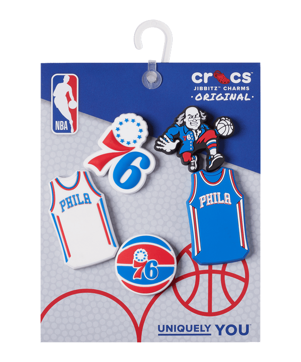 Crocs NBA Philadelphia 76ers Pin 5er Pack Merch Weiß - weiss