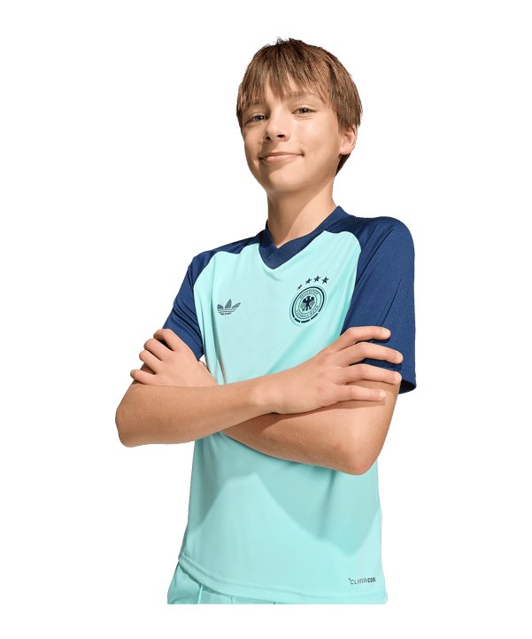 adidas DFB Deutschland Prematch Trikot Away WM 2026 Kids Türkis - tuerkis