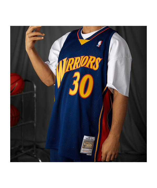 Mitchell and Ness NBA Golden State Warriors 2009-2010 Stephen Curry Shirt Blauw - blauw