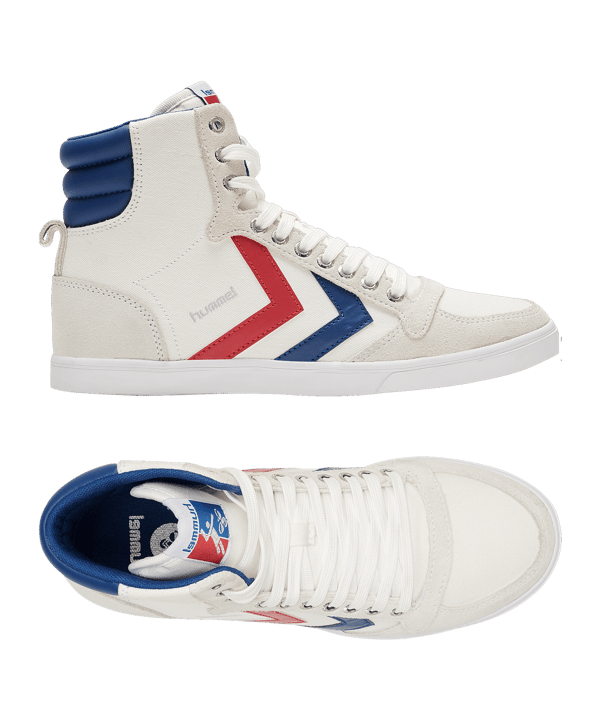 Hummel Slimmer Stadil High Weiss Blau Rot F9228 - weiss