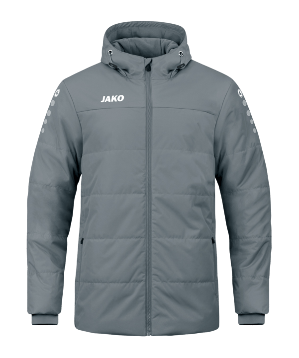 JAKO Team Coach Kapuzenjacke Grau F840 - grau