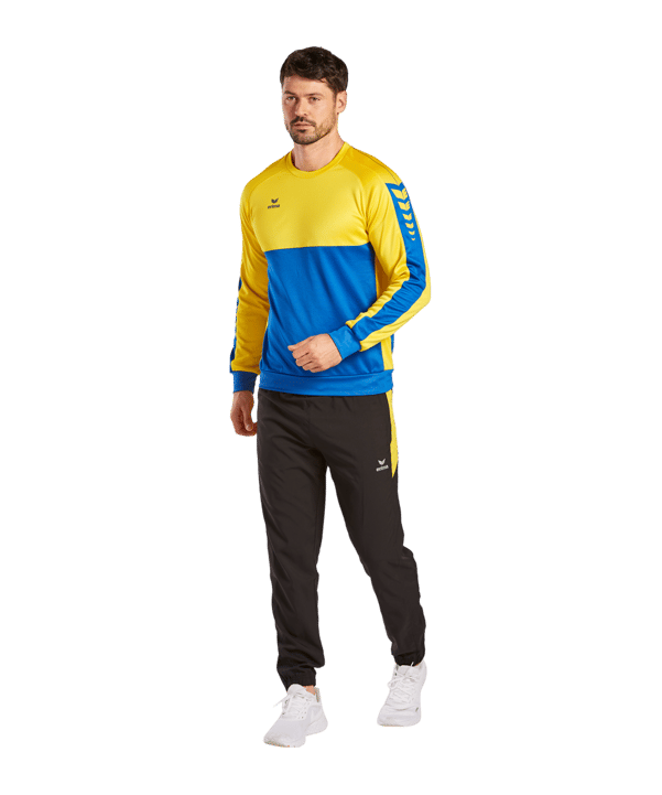 Erima SIX WINGS Sweatshirt Blau Gelb - blau