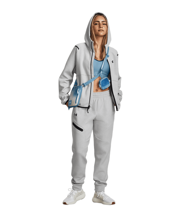 Under Armour Unstoppable Fleece Kapuzenjacke Damen Grau F011 - grau