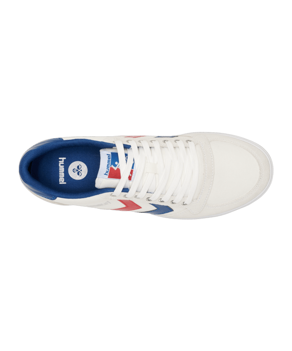 Hummel Slimmer Stadil Low Weiss Blau Rot F9228 - weiss