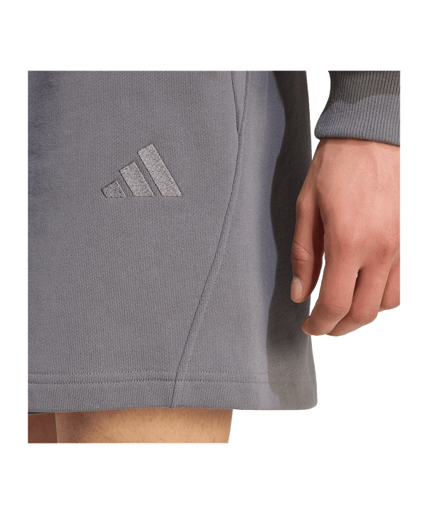 adidas Kit Logo Pantaloncini Grigio - grigio
