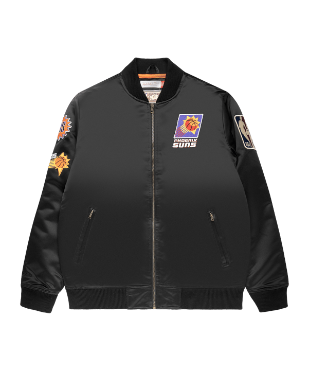 Mitchell and Ness NBA Satin Bomber Jacke Schwarz - schwarz