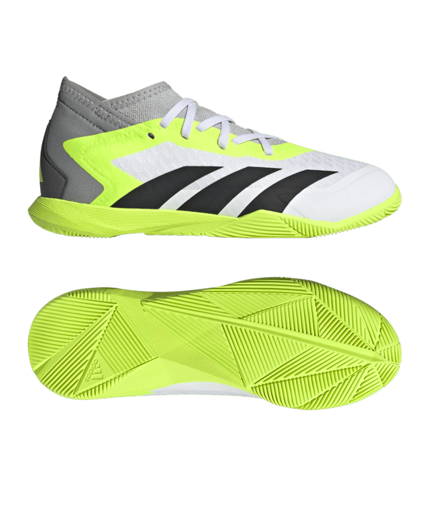 adidas Predator Accuracy.3 IN Halle Crazyrush Kids Weiss Schwarz Gelb - weiss
