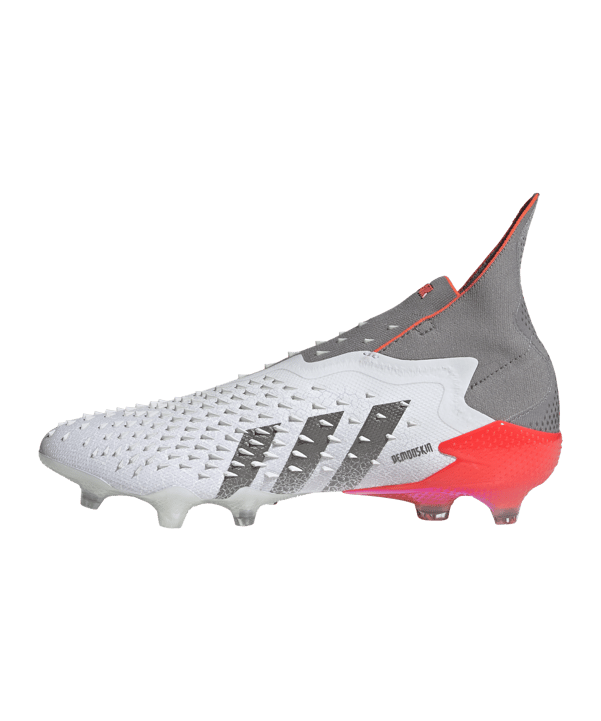 adidas Predator FREAK+ FG White Spark Weiss Grau Rot - weiss