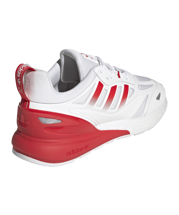 adidas Originals ZX 2K Boost 2.0 Weiss Silber Rot - weiss