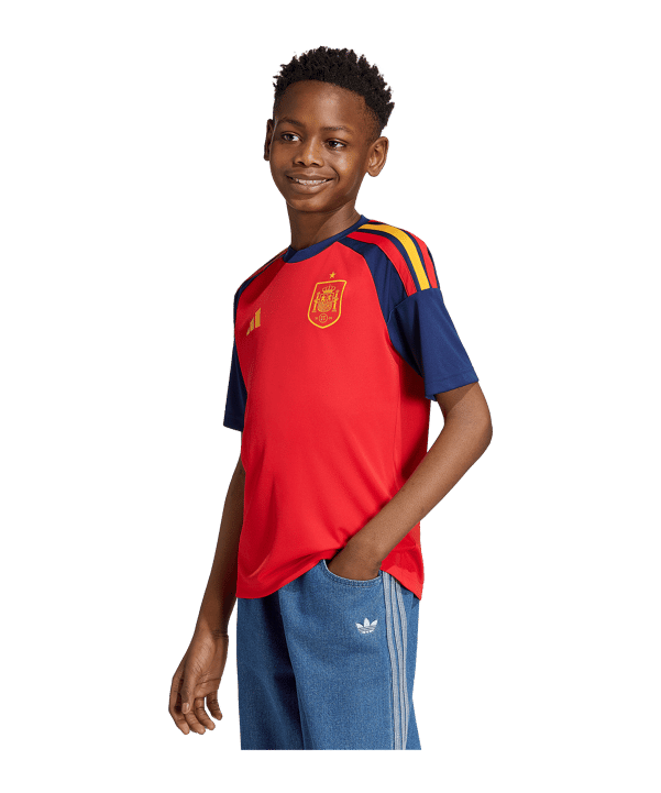 adidas FEF Spanien Fan Trikot Home WM 2026 Kids Rot - rot