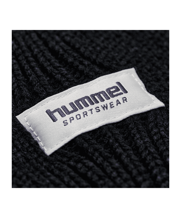 Hummel Heavy Rib Knit Beanie Kids Schwarz F2001 - schwarz
