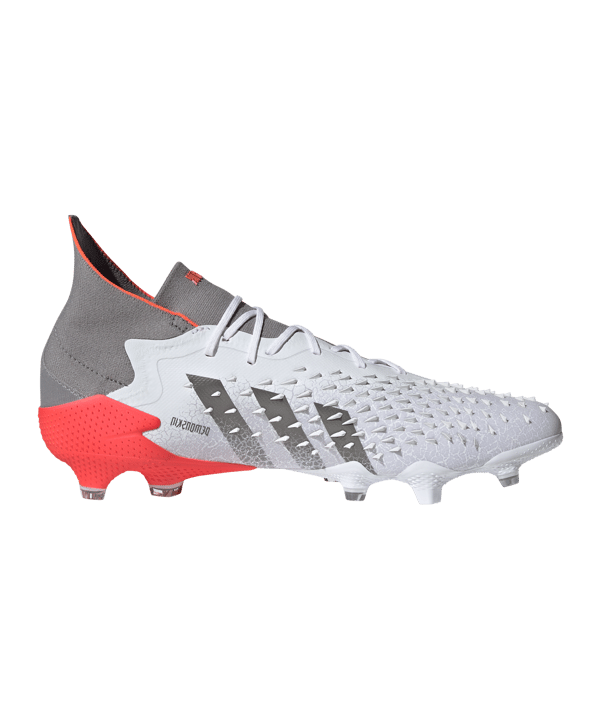 adidas Predator FREAK.1 FG White Spark Weiss Grau Rot - weiss