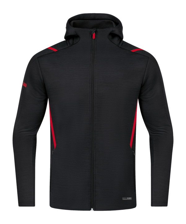 JAKO Challenge Freizeit Kapuzenjacke Rot F502 - schwarz