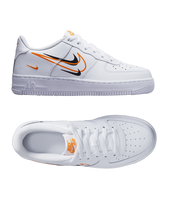 Nike Air Force 1 Kids (GS) Weiss Orange F100 - weiss