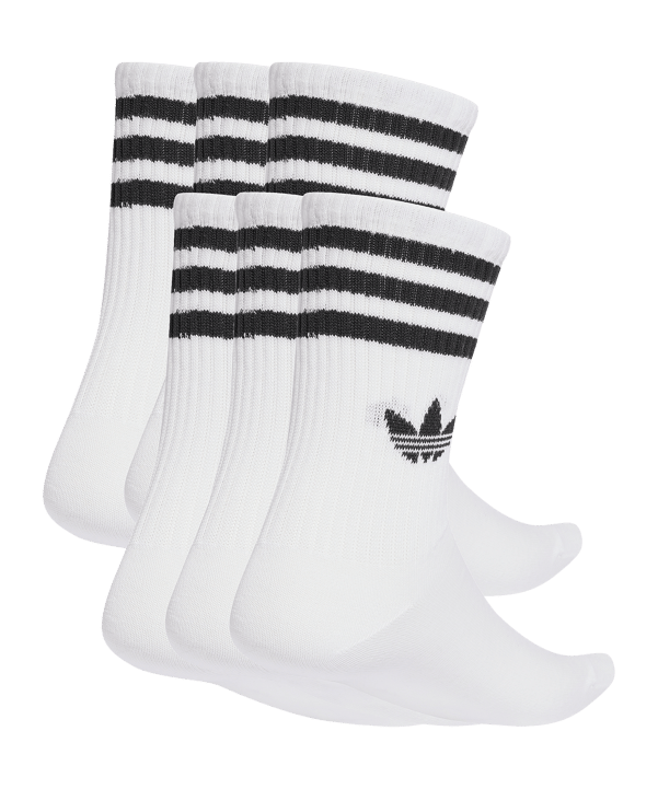 adidas Originals 3 Stripes Crew 6er Pack Socken Weiß - weiss