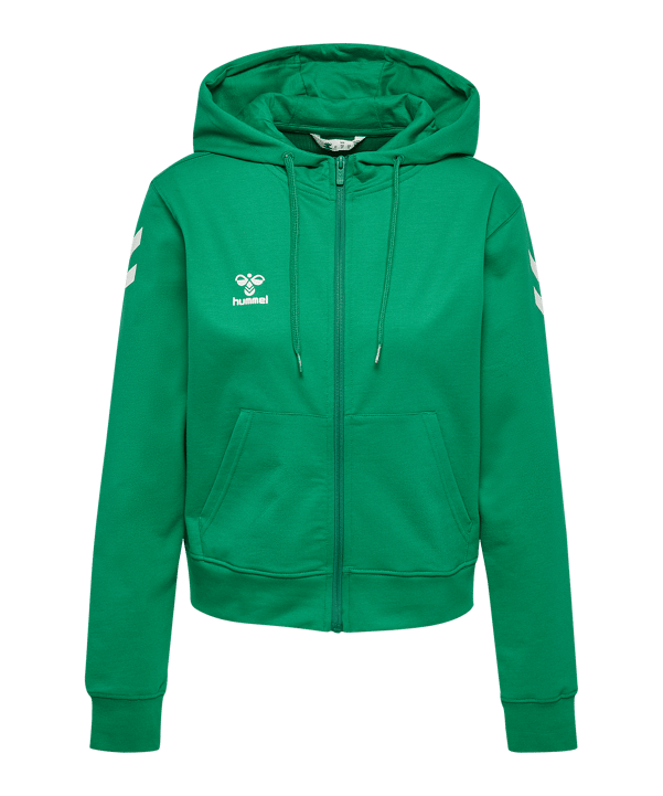 Hummel Go 2.0 Chevron Kapuzenjacke Damen Grün F6235 - gruen