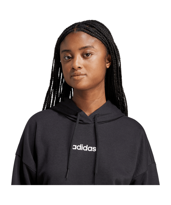 adidas Essentials Linear Hoody Damen Schwarz - schwarz