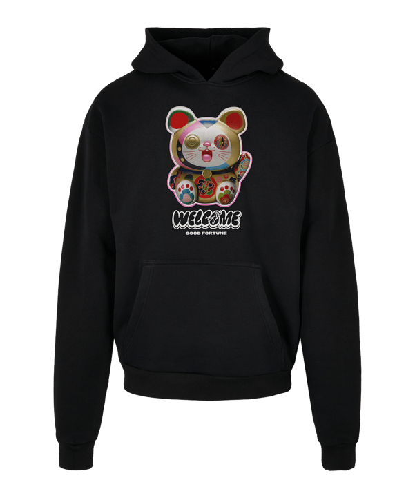 Mister Tee Welcome Cat Oversized Hoody Schwarz - schwarz