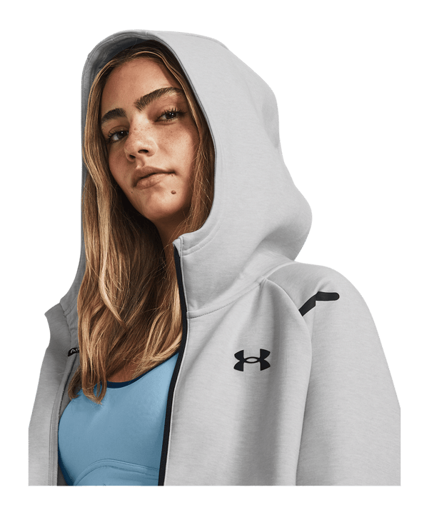 Under Armour Unstoppable Fleece Kapuzenjacke Damen Grau F011 - grau