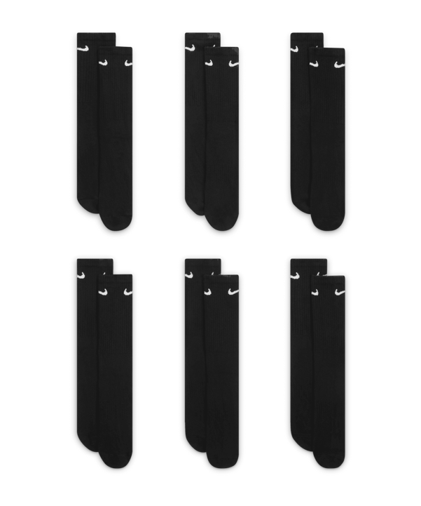 Nike Everyday Cushion Crew 6er Pack Socken F010 - schwarz