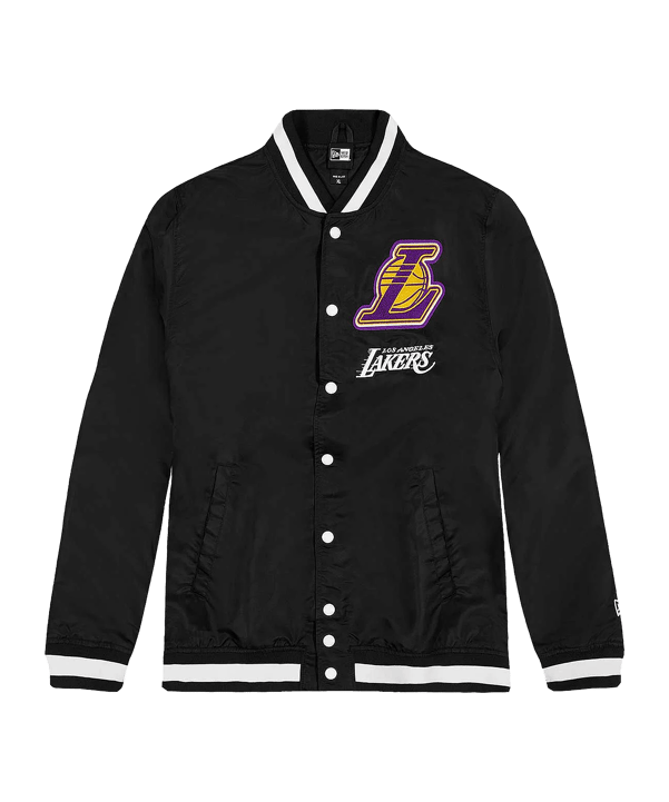 New Era LA Lakers Logo Varsity Jacke Schwarz - schwarz