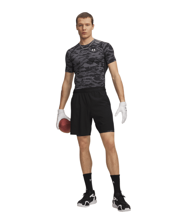 Under Armour HG Printed Lng Short Schwarz F001 - schwarz